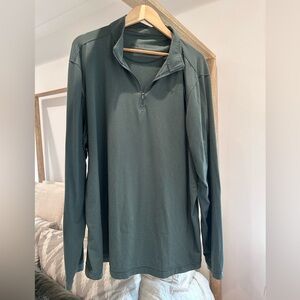 Texas Standard Long Sleeve Quarter-Zip Pullover in Dusty Green